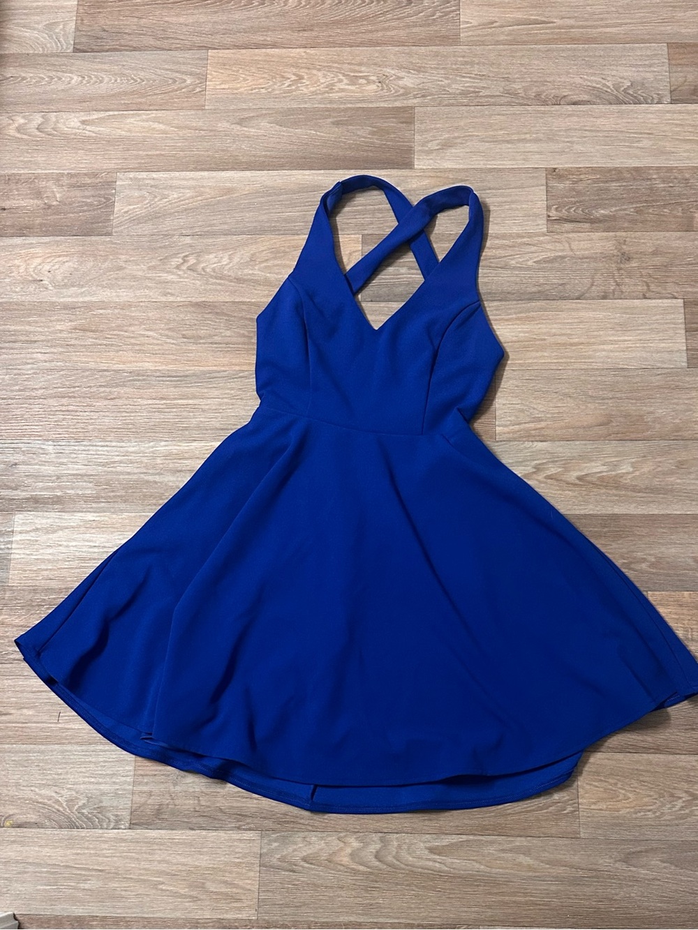 Lulu's Royal Blue Crossback Skater Dress